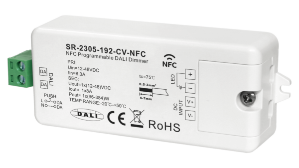 1 Kanal DALI / AC PUSH LED Dimmer, NFC, Konstantspannung 12-48VDC, max. 384W - Image 3
