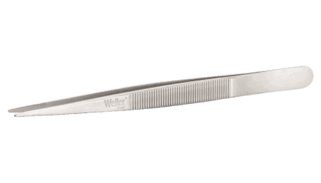 Precision tweezers with medium-fine tips and serrated finger profile
