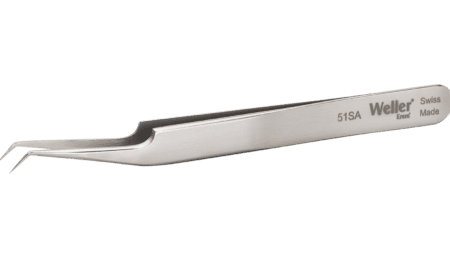 Precision tweezers with very fine tips, angled 30°
