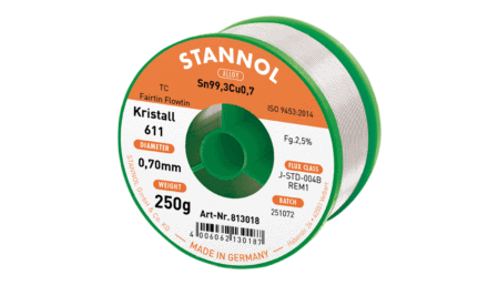 Solder wire crystal 611, Sn99,3Cu0,7 - FLOWTIN TC - Fairtin, 0.7mm, 250g