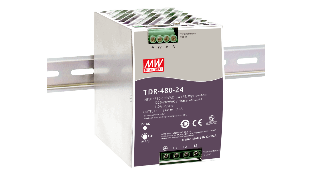 480W Hutschienen Netzteil 48V/10A, 3-Phase