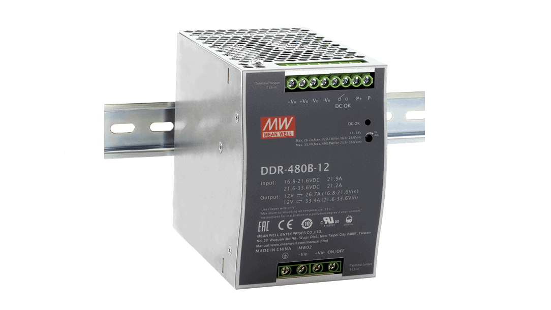 480W DC/DC-Wandler, Eingang 16.8...33.6V, Ausgang 24V/20A