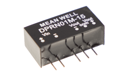 Convertisseur DC/DC 1W, entrée 4.75...5.5V, sortie +/-15V / +/-0.034A