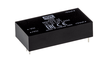 20W medical DC/DC converter, input 18...36V, output 24V/0.833A