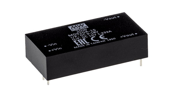 20W medizinischer DC/DC-Wandler, Eingang 9...18V, Ausgang 12V/1.67A