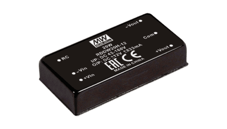 Convertisseur DC/DC 20W, entrée 9...36V, sortie +/-15V / +/-0.666A