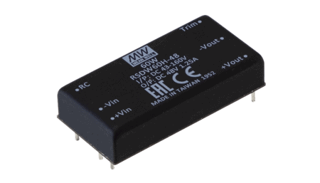 60W DC/DC converter, input 18...75V, output 15V/4A