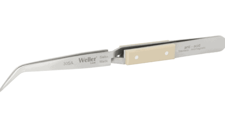 Reversible tweezers angled 50° with robust fine tips
