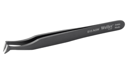 Cutting tweezers with narrow angled head