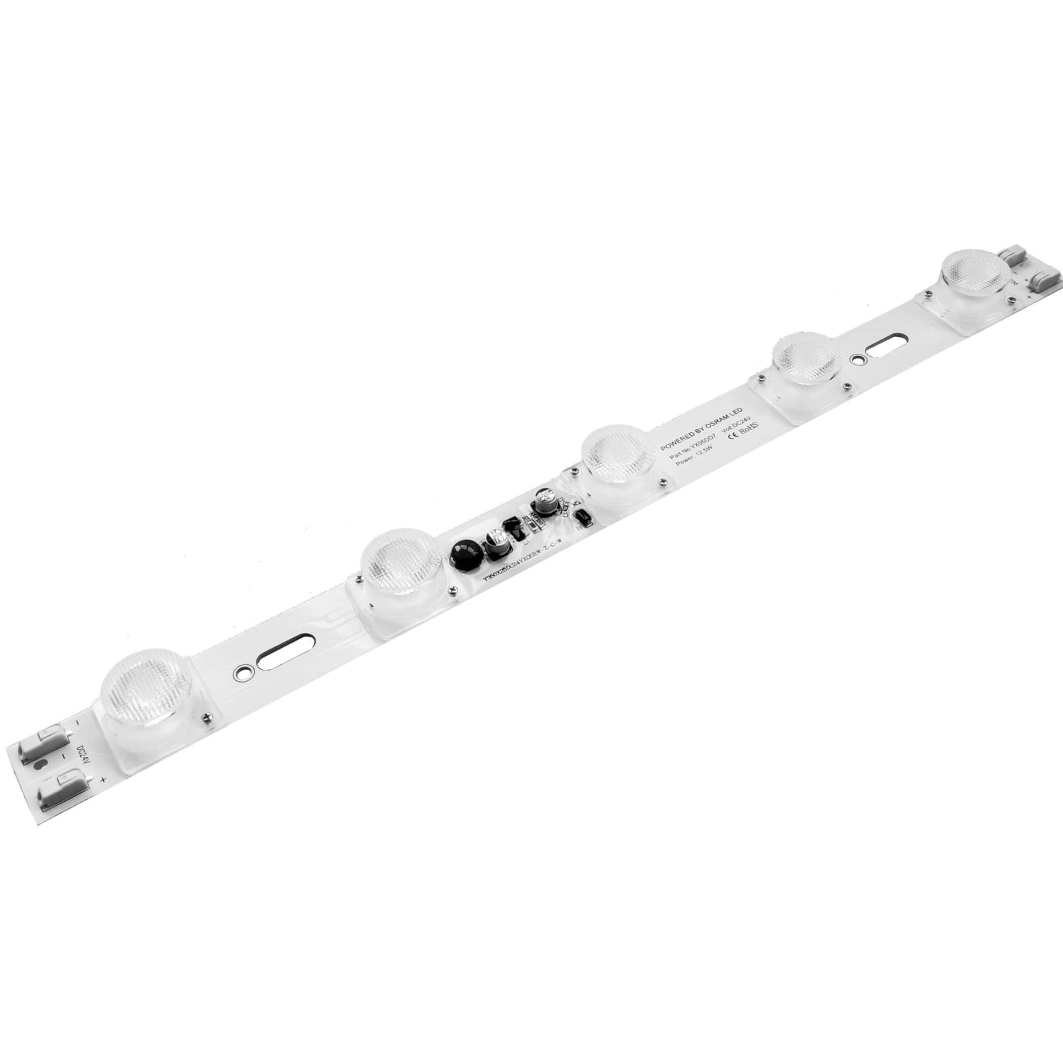 Channel Modul, edge lit, 5 x 3535 LED, 15x45°, 4000K, CRI >80