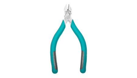 Side cutter, beveled head, with collecting tray