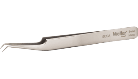 Precision tweezers with very fine tips, angled 30°