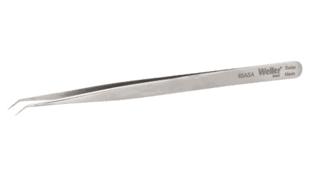 Precision tweezers angled 50° with very fine tips