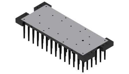 Rectangular Pin Fin LED cooler for 2x6 LED modules