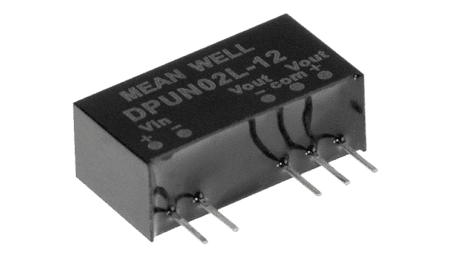 Convertisseur DC/DC 2W, entrée 4.5...5.5V, sortie +/-5V / +/-0.2A