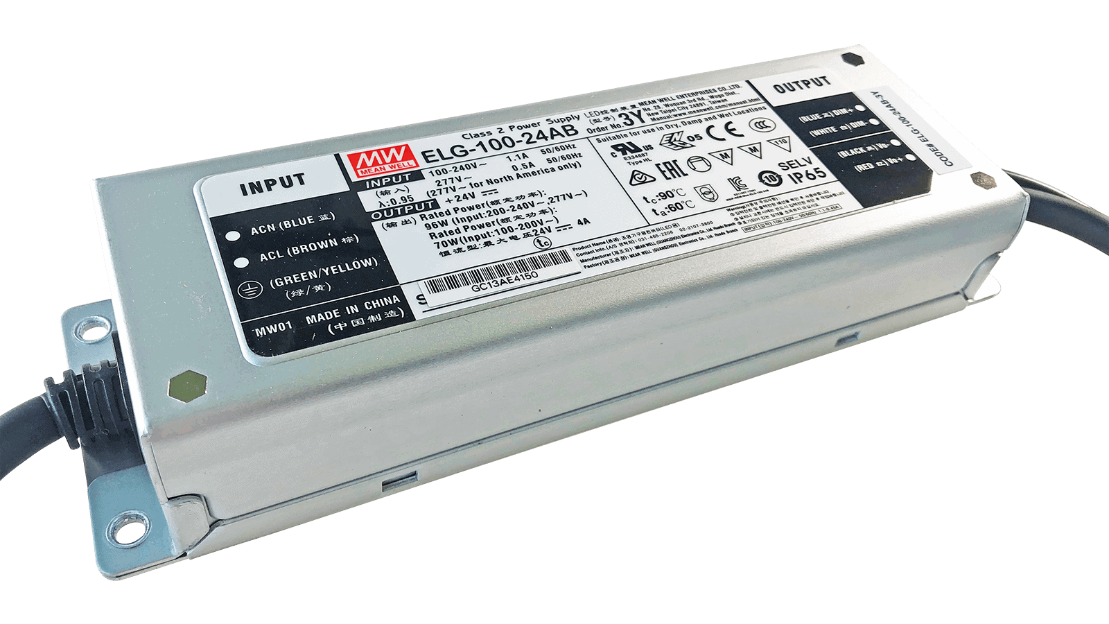 96W LED Treiber CV+CC 24V/4A, 3in1 Dimming + Vo/Io regelbar am Treiber