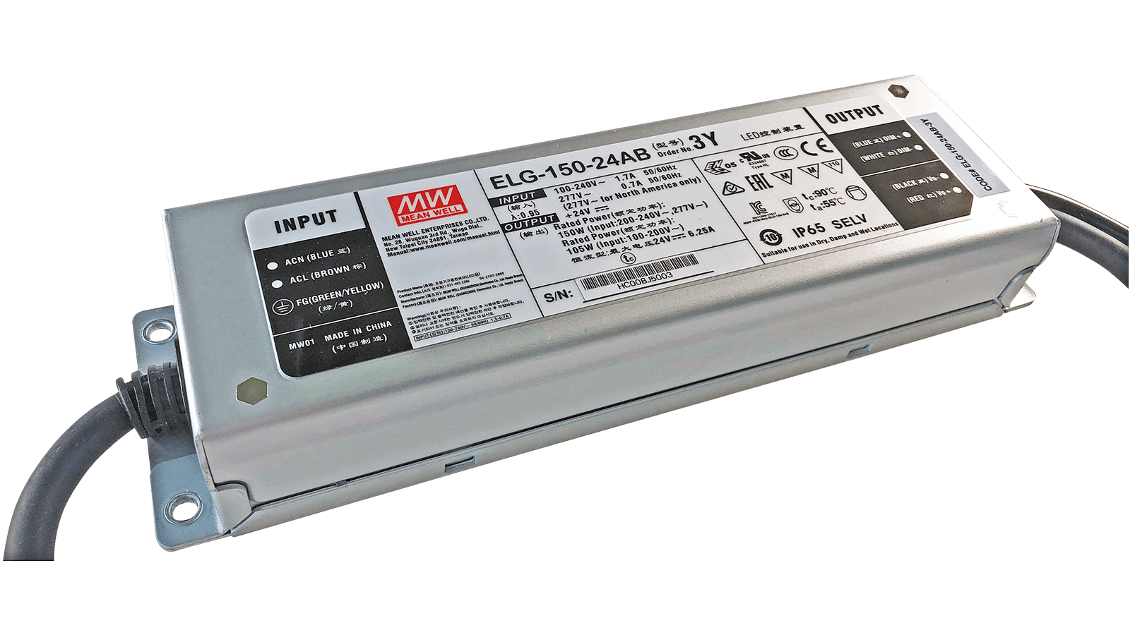 150W LED Treiber CV+CC 24V/6.25A, 3in1 Dimming + Vo/Io regelbar am Treiber