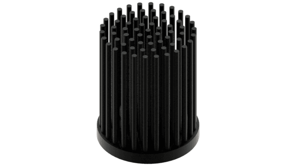LED pin fin heat sink, ø40mm, H 50mm, Base 5mm, Black anodized – Bild 2
