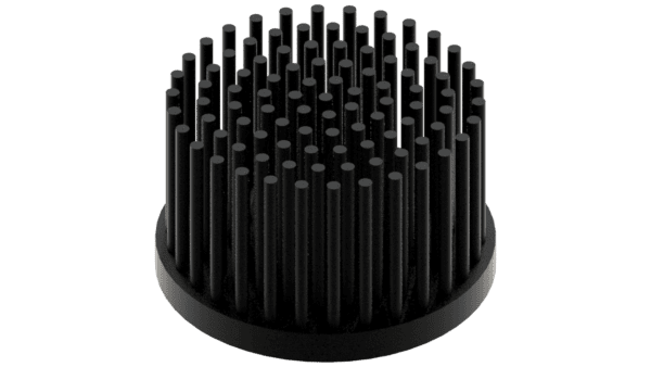 LED pin fin heat sink, ø50mm, H 30mm, Base 5mm, Black anodized – Bild 2