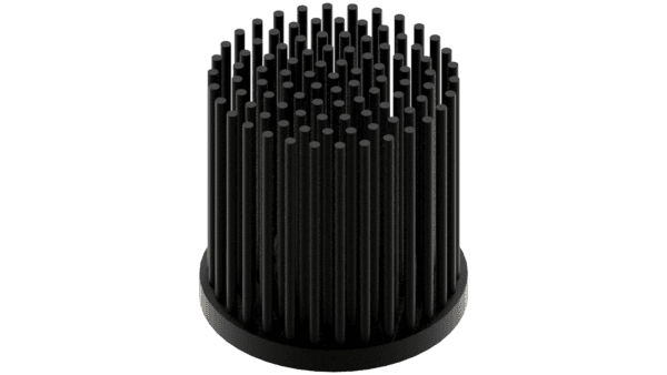 LED pin fin heat sink, ø50mm, H 50mm, Base 5mm, Black anodized – Bild 2