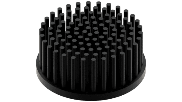 LED pin fin heat sink, ø70mm, H 30mm, Base 5mm, Black anodized – Bild 2