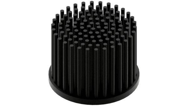 LED pin fin heat sink, ø70mm, H 50mm, Base 5mm, Black anodized – Bild 2