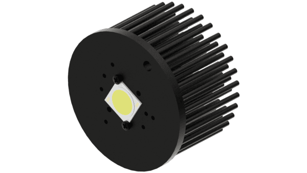 Zhaga LED pin fin heat sink, ø80mm, H 50mm, Base 5mm, Black anodized – Bild 3