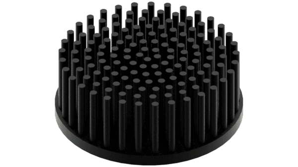 LED pin fin heat sink, ø80mm, H 30mm, Base 5mm, Black anodized – Bild 2