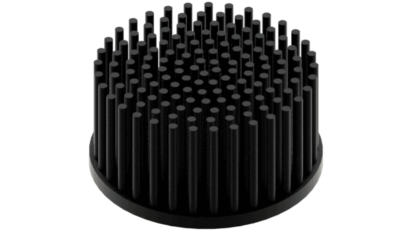 LED pin fin heat sink, ø80mm, H 40mm, Base 5mm, Black anodized – Bild 2