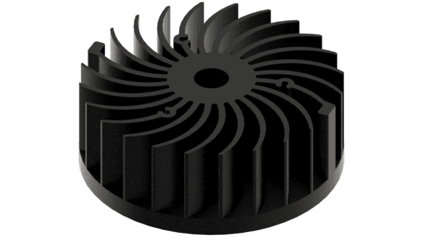 LED star heat sink, ø134mm, H 50mm, Base 10mm, Black anodized – Bild 2