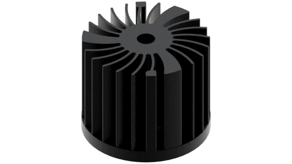 LED star heat sink, ø50mm, H 40mm, Base 5mm, Black anodized – Bild 2