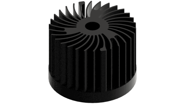 LED star heat sink, ø70mm, H 50mm, Base 10mm, Black anodized – Bild 2
