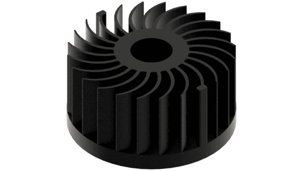 LED star heat sink, ø99mm, H 50mm, Base 10mm, Black anodized – Bild 2