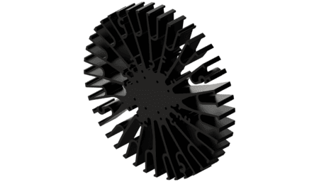 Modular LED star heat sink, ø152mm, H 20mm, Black anodized