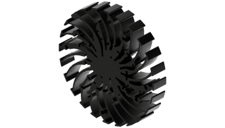 Modular LED star heat sink, ø134mm, H 20mm, Black anodized