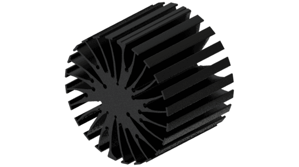 Modular LED star heat sink, ø70mm, H 50mm, Black anodized – Bild 2