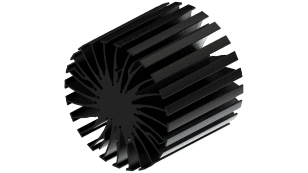 Modular LED star heat sink, ø99mm, H 80mm, Black anodized – Bild 2