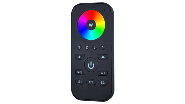 RF remote control, RGBW, color wheel, black