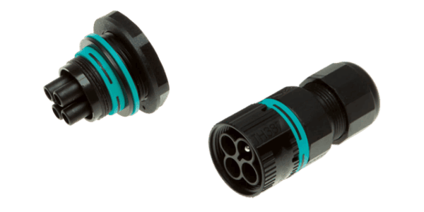 Rundstecker, 5p, Stift&Buchse, Schraubanschluss, Drahtschutz,  D7-12mm, IP68