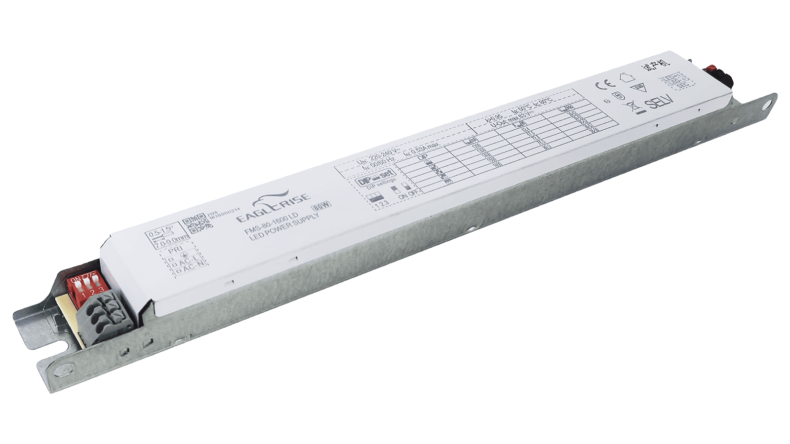 Eaglerise FMS-80-1600 LD, 80W LED Treiber Konstantstrom  1200/1300/1400/1500/1600mA, 36-52Vdc