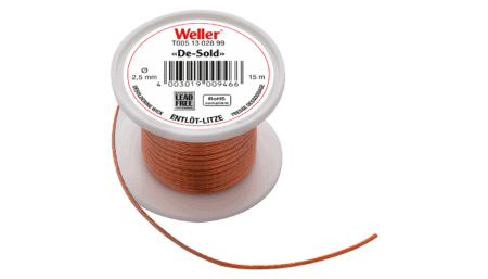Desoldering braid 15 m spool, width 2.5 mm