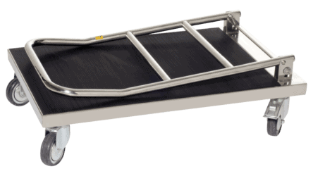 Transport trolley with folding handle