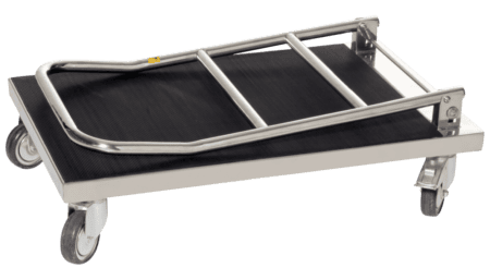 ESD transport trolley with folding bracket