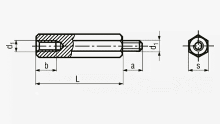 SPACER 6-SIDED M3X25 3
