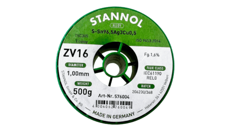 Lötdraht ZV16, Sn96,5Ag3Cu0,5 - TSC305, REL0, 1mm, 500g