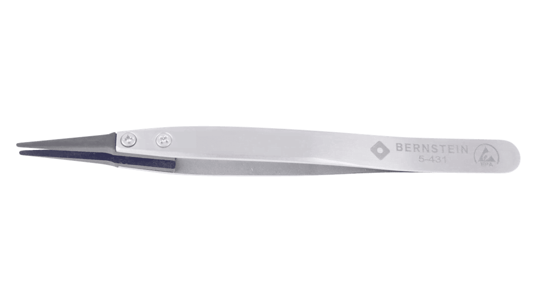 ESD Pinzette mit auswechselbaren Spitzen 1,5mm breit, leitend
