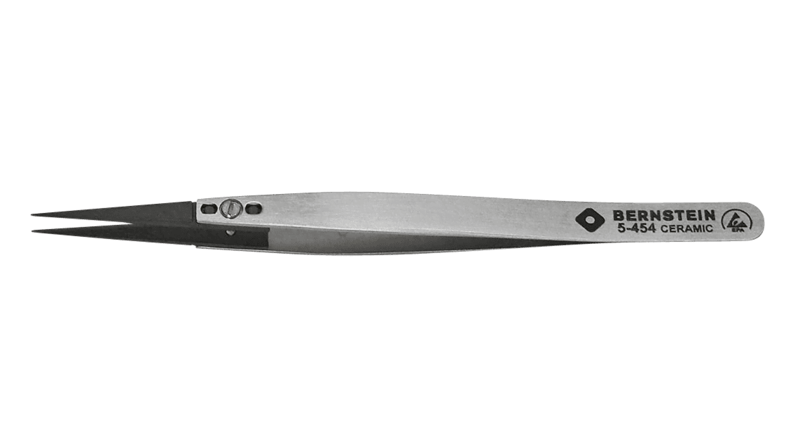 ESD Keramik Pinzette mit auswechselbaren Spitzen 0,7mm breit, ableitfähig
