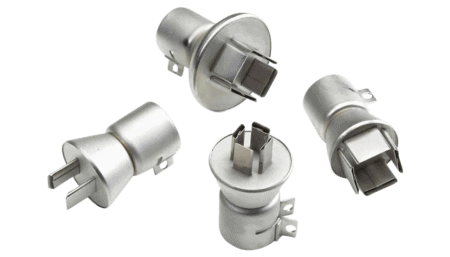 Nozzle set for PLCC, QFP and BQFP components