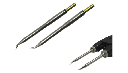 PTC rework tweezer soldering cartridges, curved, (ø x L) 0.4 mm x 14.3 mm, 700 series