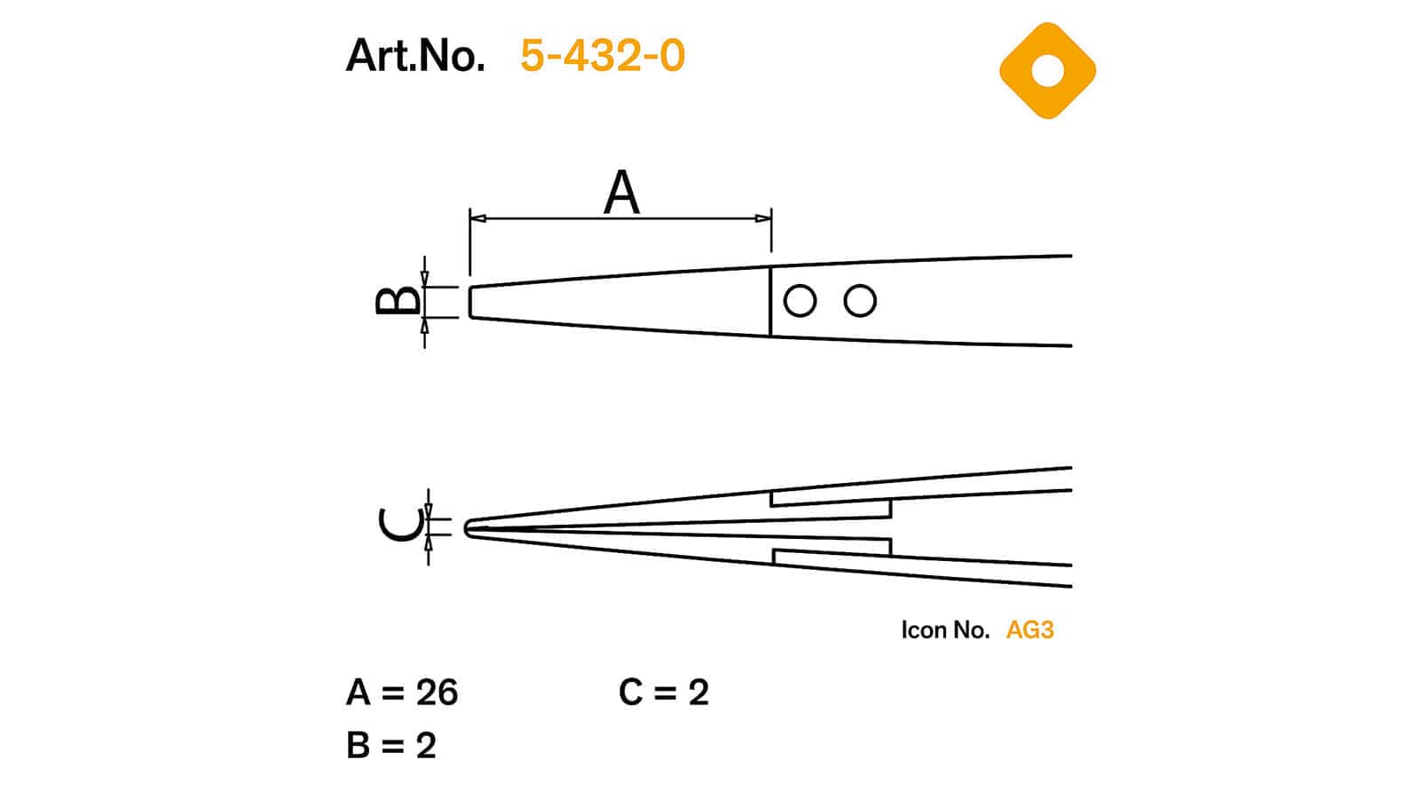 ESD Pinzette mit auswechselbaren Spitzen 2,0mm breit, leitend – Bild 2